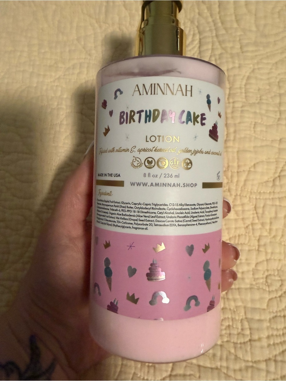 Aminnah “Birthday Cake” full size lotion!